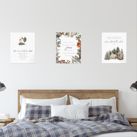 Kerst bijbelvers set van 3 muur kunst set (Slaapkamer)