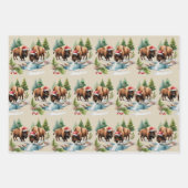 Kerst Bizon Buffalo Dier Westers Wilde Dieren Inpakpapier Vel (Voorkant)
