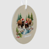 Kerst Bizon Buffalo Dier Westers Wilde Dieren  Ornament (voorkant)