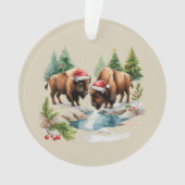 Kerst Bizon Buffalo Dier Westers Wilde Dieren  Ornament (voorkant)