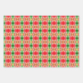 Kerst Blad Wrap In Rood Geel En Groen Inpakpapier Vel (Voorkant 3)