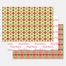 Kerst Blad Wrap In Rood Geel En Groen Inpakpapier Vel