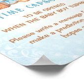 Kerst Blauw Baby shower Spel Tijd Capsule Teken Poster (Hoek)