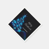 Kerst blauw-blauw-moderne zwarte servet (Hoek)