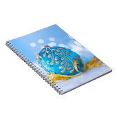 Kerst Blauw Decor Ball Notitieboek (Rechterzijde)