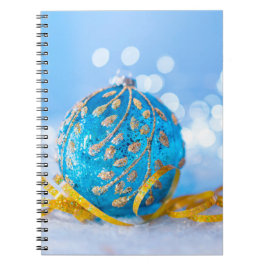 Kerst Blauw Decor Ball Notitieboek