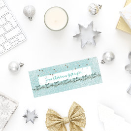 Kerst  Blauw Geheime Naam Tekening Kaart Contactkaartje