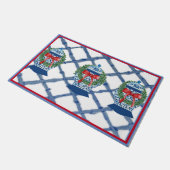 Kerst Blauw Ginger Jars Deurmat Welkom mat (Schuin)