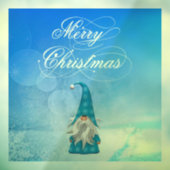 Kerst Blauw Gnome Venster Cling Raamsticker (Vel 3)