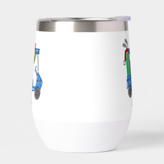 Kerst Blauw Golfkar Gepersonaliseerde Preppy (Links)