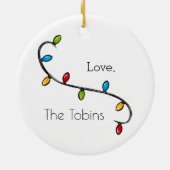 Kerst Blauw Golfkar Gepersonaliseerde Preppy Keramisch Ornament (Achterkant)