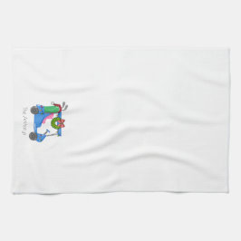 Kerst Blauw Golfkar Gepersonaliseerde Preppy Theedoek