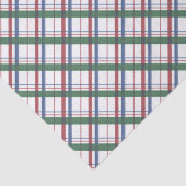 Kerst Blauw Groen en Rood Plaid Tartan Check Tissuepapier (Detail)