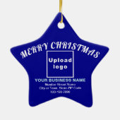 Kerst-blauw-kerstkeramisch versiering keramisch ornament (Achterkant)