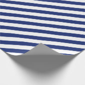 Kerst Blauw Kleur Wit Strepen Kerstmis Vakantie Cadeaupapier (Hoek)