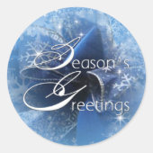 Kerst Blauw Lint Sticker (Voorkant)