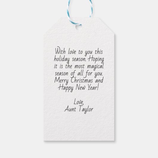 Kerst Blauw Notenkraker Ballet Cadeaulabel (Achterkant)