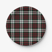 Kerst Blauw, Rood & Groen Tartan Plaid Papieren Bordje (Voorkant)