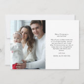 Kerst Blauw Winter Dorp Rustiek Landschap Foto Feestdagenkaart (Achterkant)