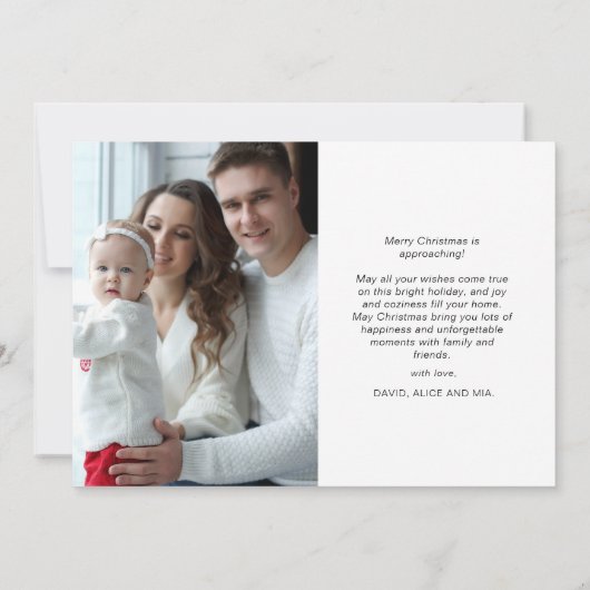 Kerst Blauw Winter Dorp Rustiek Landschap Foto Feestdagenkaart (Achterkant)