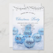 Kerst Blauwe Ballen, Sterren Kerst Bedrijfsfeest Kaart (Voorkant)