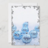 Kerst Blauwe Ballen, Sterren Kerst Bedrijfsfeest Kaart (Achterkant)