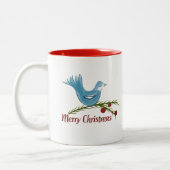 Kerst blauwe bluebird mok (Links)