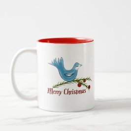 Kerst blauwe bluebird mok