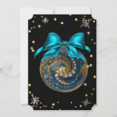 Kerst blauwe decoratie, diamanten en sneeuwvlokken kaart (Achterkant)