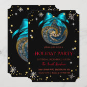 Kerst blauwe decoratie, diamanten en sneeuwvlokken kaart (Voorkant / Achterkant)