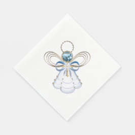 Kerst Blauwe filigraan engel van geloof - Vakantie Servetten