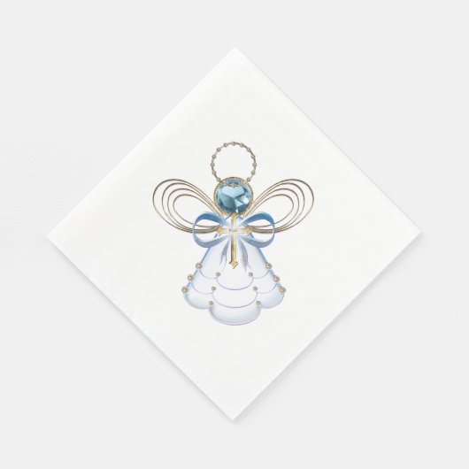 Kerst Blauwe filigraan engel van geloof - Vakantie Servetten (Hoek)