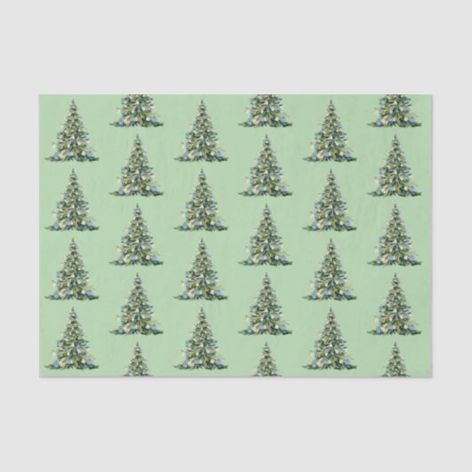 Kerst Blauwe Ginger Jars Tissue Paper Tissuepapier (Voorkant)