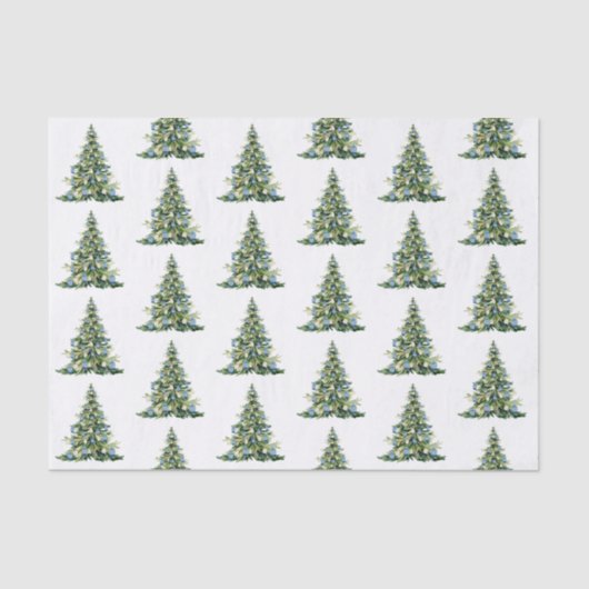 Kerst Blauwe Ginger Jars Tissue Paper Tissuepapier (Voorkant)