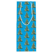 Kerst Blauwe Ginger Jars Wijn Cadeautas (Achterkant)