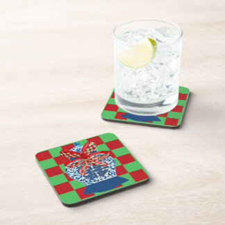 Kerst Blauwe Gingerpot Bier Onderzetter