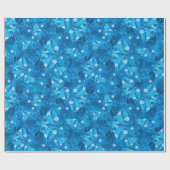 Kerst Blauwe Klokjes Cadeaupapier (Vlak)