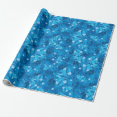 Kerst Blauwe Klokjes Cadeaupapier (Uitgerold)