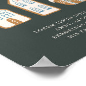 Kerst Blauwe Peperkoekhuis Aangepast Bord Poster (Hoek)