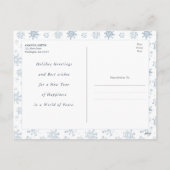 Kerst Blauwe Sneeuwvlok Waterverf Custom Foto Feestdagenkaart (Achterkant)