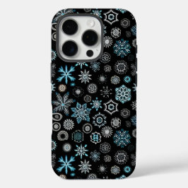 Kerst Blauwe Sneeuwvlokken iPhone 16 Pro Hoesje