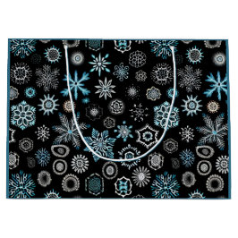 Kerst Blauwe Sneeuwvlokken Groot Cadeauzakje