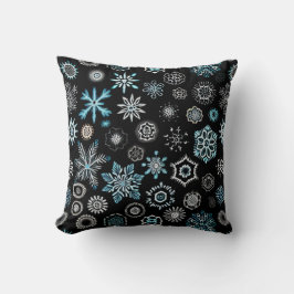 Kerst Blauwe Sneeuwvlokken Kussen