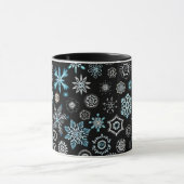 Kerst Blauwe Sneeuwvlokken Mok (Midden)