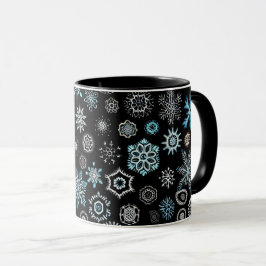 Kerst Blauwe Sneeuwvlokken Mok