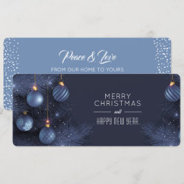 Kerst Blauwe Versieringen Feestdagenkaart