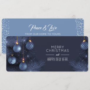 Kerst Blauwe Versieringen Feestdagenkaart
