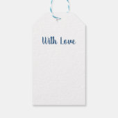 Kerst Blauwe Witte Vlekken Cadeaulabel (Achterkant)