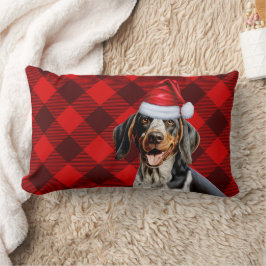 Kerst Blauwvink Coonhound Hond Vakantie Plaid Kussen
