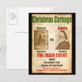 Kerst bloedbad Jezus vs Santa briefkaart (Voorkant / Achterkant)